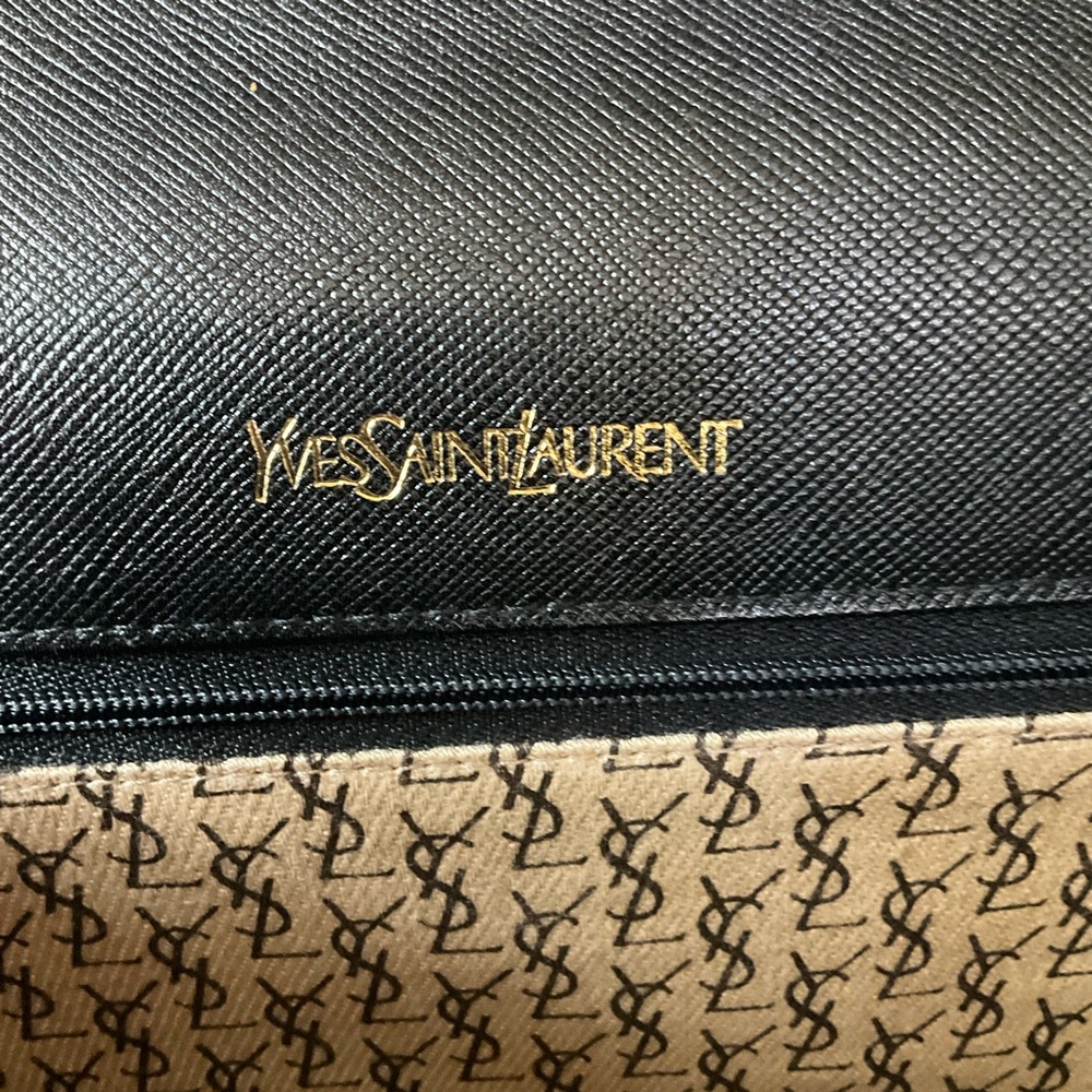 Yves Saint Laurent Vintage Black Leather Clutch - Picture 9 of 11